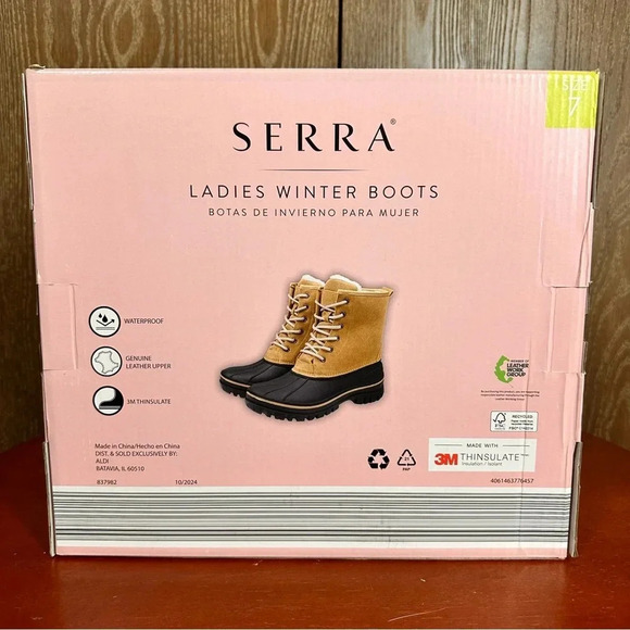 SERRA Ladies Winter Boots Tan Waterproof| Durable Shell & Outsole| 3M Thinsulate - Picture 8 of 9